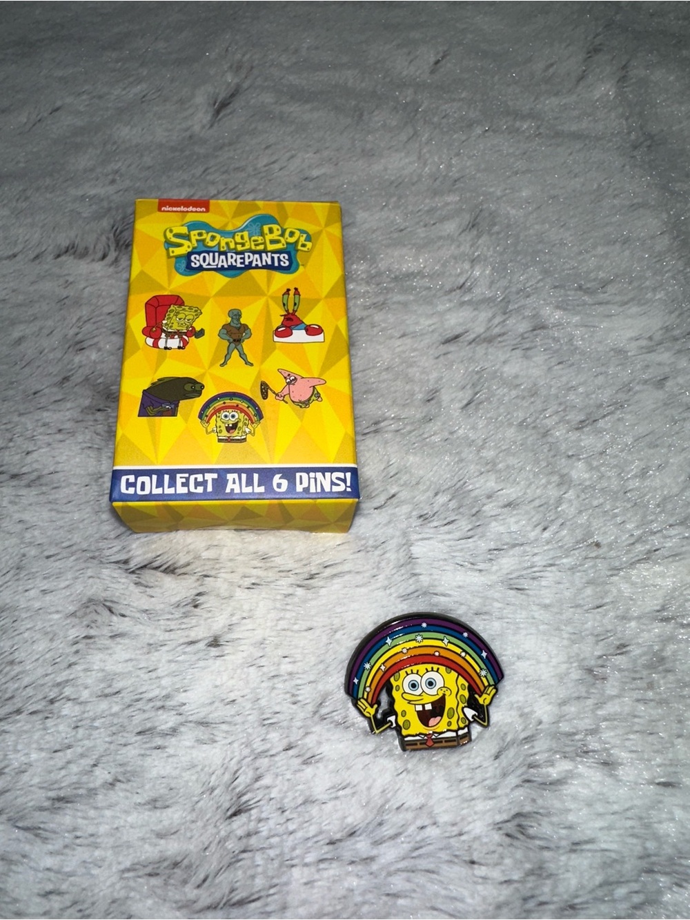 SpongeBob SquarePants Yellow & Rainbow Enamel Pin